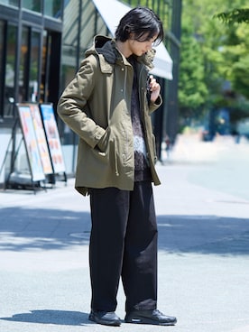 「グラデーションニット」｜nissen Mens Modelsさん（メンズ・183cm）の秋コーディネート