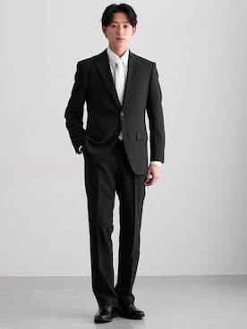 「アイテム（ビジネスシャツ）」を使った、nissen Mens Modelsさん（メンズ・182cm）の冬コーディネート