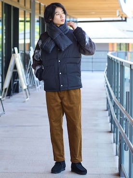 「アイテム（ベスト）」を使った、nissen Mens Modelsさん（メンズ・183cm）の秋コーディネート