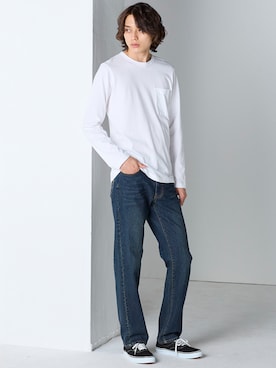 「アイテム（トップス）」を使った、nissen Mens Modelsさん（メンズ・185cm）の夏コーディネート