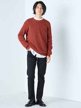 「アイテム（ニット/セーター）」を使った、nissen Mens Modelsさん（メンズ・183cm）の秋コーディネート