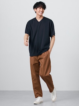 「アイテム（パンツ、レッド系）」を使った、nissen Mens Modelsさん（メンズ・185cm）の春コーディネート