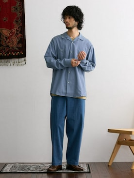 「ダンガリーシャツ」｜nissen Mens Modelsさん（メンズ・181cm）の秋コーディネート
