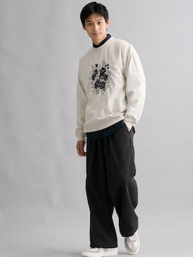 「トレーナー」｜nissen Mens Modelsさん（メンズ・179cm）の秋コーディネート