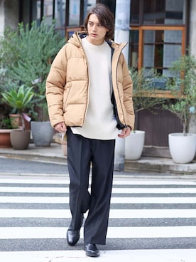 「アイテム（ニット/セーター）」を使った、nissen Mens Modelsさん（メンズ・185cm）の秋コーディネート