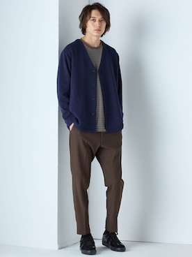 「アイテム（Tシャツ/カットソー）」を使った、nissen Mens Modelsさん（メンズ・185cm）の秋コーディネート