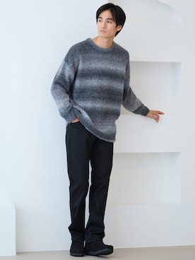 「グラデーションニット」｜nissen Mens Modelsさん（メンズ・178cm）の秋コーディネート