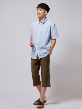 「７分丈パンツ」｜nissen Mens Modelsさん（メンズ・181cm）の夏コーディネート