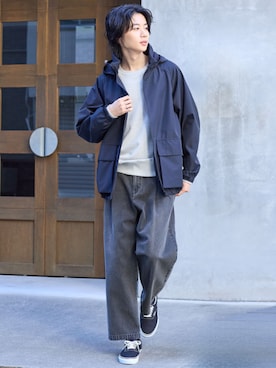 「アイテム（スウェット）」を使った、nissen Mens Modelsさん（メンズ・184cm）の秋コーディネート