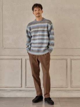 「グラデーションニット」｜nissen Mens Modelsさん（メンズ・184cm）の秋コーディネート