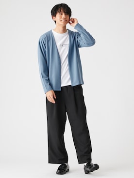 「カーディガン男子」｜nissen Mens Modelsさん（メンズ・185cm）の冬コーディネート
