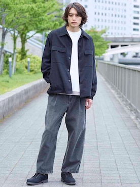 「アイテム（その他シューズ）」を使った、nissen Mens Modelsさん（メンズ・185cm）の秋コーディネート
