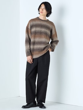 「グラデーションニット」｜nissen Mens Modelsさん（メンズ・183cm）の秋コーディネート