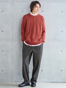 「アイテム（トップス）」を使った、nissen Mens Modelsさん（メンズ・185cm）の秋コーディネート