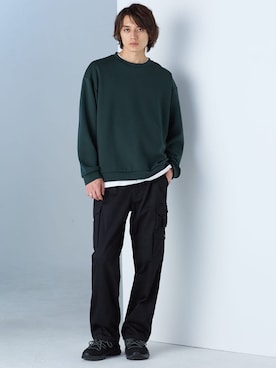 「アイテム（スウェット）」を使った、nissen Mens Modelsさん（メンズ・185cm）の秋コーディネート