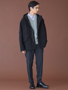 「アイテム（ビジネスシャツ）」を使った、nissen Mens Modelsさん（メンズ・178cm）の秋コーディネート