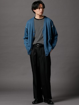「カーディガン男子」｜nissen Mens Modelsさん（メンズ・182cm）の春コーディネート