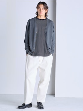 「アイテム（カーディガン/ボレロ）」を使った、nissen Mens Modelsさん（メンズ・185cm）の冬コーディネート