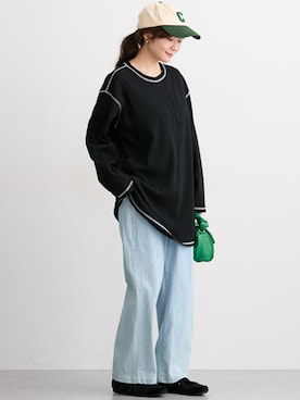 「アイテム（ママ＆ベビー）」を使った、nissen Maternity Modelsさん（レディース・160cm）の冬コーディネート