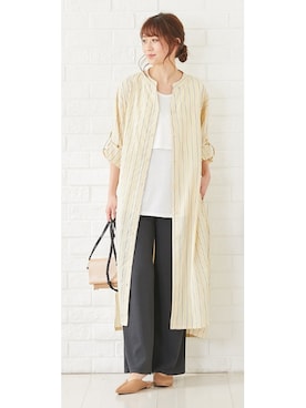 「アイテム（ママ＆ベビー、グリーン系）」を使った、nissen Maternity Modelsさん（レディース・160cm）の春コーディネート