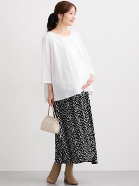 「アイテム（ママ＆ベビー）」を使った、nissen Maternity Modelsさん（レディース・160cm）の冬コーディネート