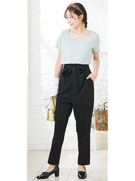 「アイテム（ママ＆ベビー、グリーン系）」を使った、nissen Maternity Modelsさん（レディース・160cm）の春コーディネート