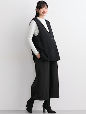 「アイテム（ママ＆ベビー）」を使った、nissen Maternity Modelsさん（レディース・165cm）の冬コーディネート