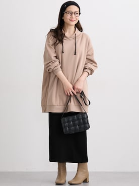 「アイテム（ママ＆ベビー）」を使った、nissen Maternity Modelsさん（レディース・160cm）の冬コーディネート