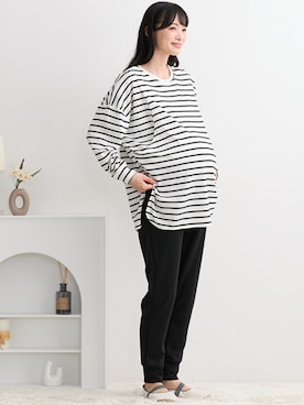 「アイテム（ママ＆ベビー）」を使った、nissen Maternity Modelsさん（レディース・165cm）の冬コーディネート