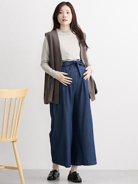 「アイテム（マタニティウェア/グッズ）」を使った、nissen Maternity Modelsさん（レディース・167cm）の秋コーディネート