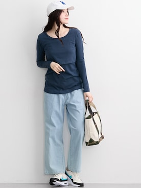 「アイテム（マタニティウェア/グッズ）」を使った、nissen Maternity Modelsさん（レディース・167cm）の秋コーディネート