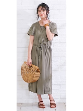 「アイテム（ママ＆ベビー、グリーン系）」を使った、nissen Maternity Modelsさん（レディース・160cm）の春コーディネート