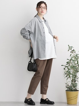 「アイテム（ママ＆ベビー）」を使った、nissen Maternity Modelsさん（レディース・167cm）の秋コーディネート