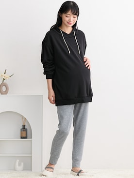 「アイテム（ママ＆ベビー）」を使った、nissen Maternity Modelsさん（レディース・165cm）の冬コーディネート