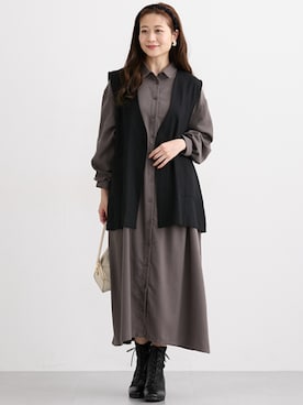 「アイテム（ママ＆ベビー）」を使った、nissen Maternity Modelsさん（レディース・160cm）の冬コーディネート