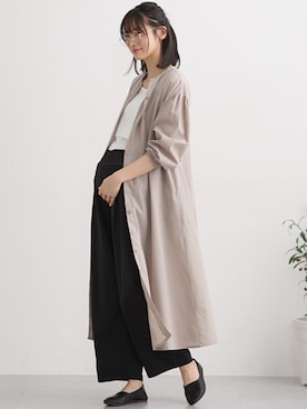 「黒パンツ」｜nissen Maternity Modelsさん（レディース・165cm）の春コーディネート