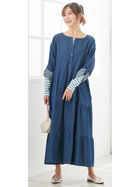 「アイテム（ママ＆ベビー、グリーン系）」を使った、nissen Maternity Modelsさん（レディース・160cm）の冬コーディネート