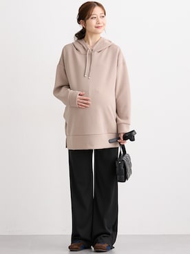 「アイテム（ママ＆ベビー）」を使った、nissen Maternity Modelsさん（レディース・160cm）の冬コーディネート