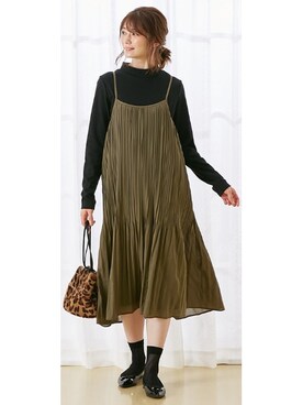 「アイテム（ママ＆ベビー、グリーン系）」を使った、nissen Maternity Modelsさん（レディース・160cm）の秋コーディネート