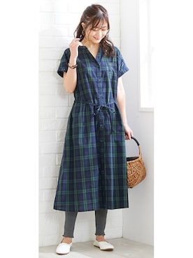 「アイテム（ママ＆ベビー、グリーン系）」を使った、nissen Maternity Modelsさん（レディース・160cm）の春コーディネート