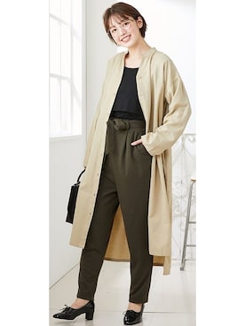 「アイテム（ママ＆ベビー、グリーン系）」を使った、nissen Maternity Modelsさん（レディース・160cm）の秋コーディネート