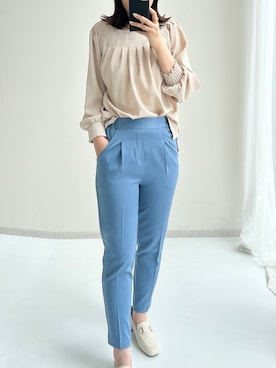 「nissen（ニッセン）の【褒められシルエット】テーパードパンツ（スラックス）」を使った、sodaさん（レディース・167cm）の夏コーディネート