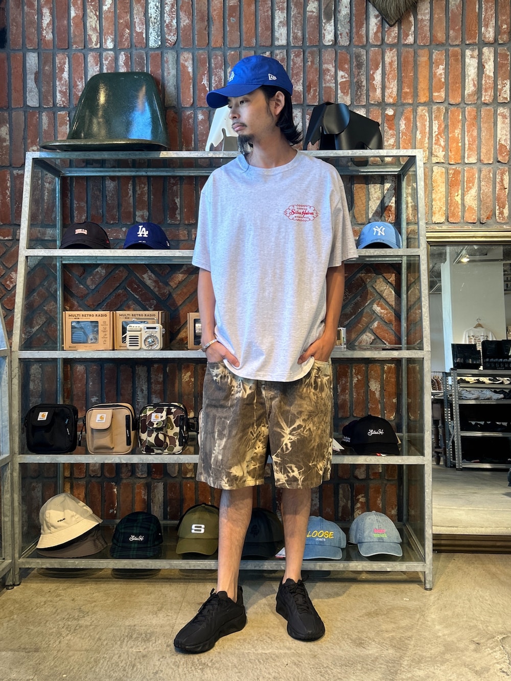 「NEW ERAのWEB限定【NEW ERA】MLB Typewriter CAP ロサンゼルス・ドジャース-9TWENTY（キャップ、ブルー系）」を使った、yo4hito0911さん（メンズ・174cm）の夏コーディネートの1枚目の写真