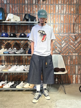 「SILAS（サイラス）のアイテム（Tシャツ/カットソー）」を使った、yo4hito0911さん（メンズ・174cm）の夏コーディネート