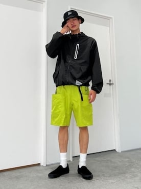 「アイテム（ナイロンジャケット）」を使った、Gramicciさん（メンズ・173cm）の秋コーディネート