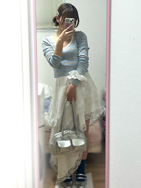 「靴下屋（クツシタヤ）のアイテム」を使った、桃さん（レディース・155cm）の春コーディネート