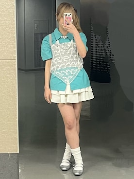「archives（アルシーヴ）のアイテム」を使った、桃さん（レディース・155cm）の夏コーディネート