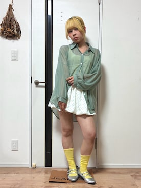 「Honeys（ハニーズ）のアイテム（スカート）」を使った、桃さん（レディース・155cm）の秋コーディネート