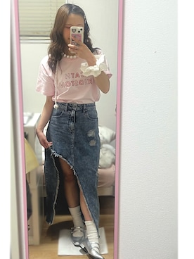 「archives（アルシーヴ）のアイテム」を使った、桃さん（レディース・155cm）の春コーディネート