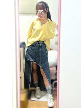 「アイテム（アクセサリー）」を使った、桃さん（レディース・155cm）の春コーディネート